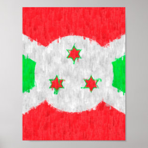 Póster Dibujo de pintura al petróleo de Burundi