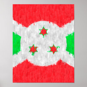 Póster Dibujo de pintura al petróleo de Burundi