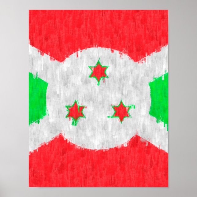Póster Dibujo de pintura al petróleo de Burundi (Frente)