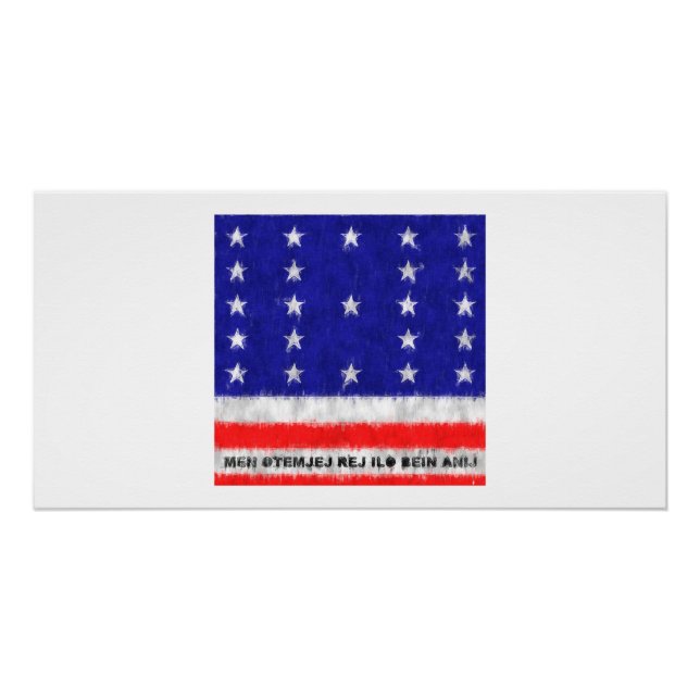 Póster Dibujo de pintura de aceite del atolón de Bikini (Anverso)