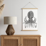 Póster Dibujo de pulpo vintage en blanco y negro<br><div class="desc">Dibujo de pulpo vintage en Poster blanco y negro</div>