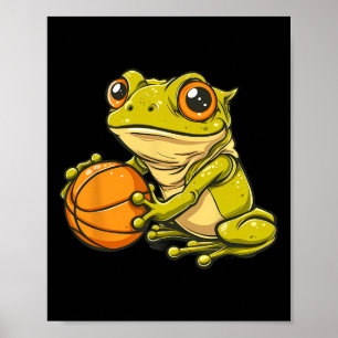 Póster Dibujo de rana sapo esqueleto jugador de esqueleto