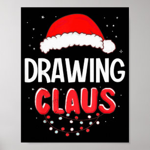 Póster Dibujo de Santa Claus traje a juego de Navidad