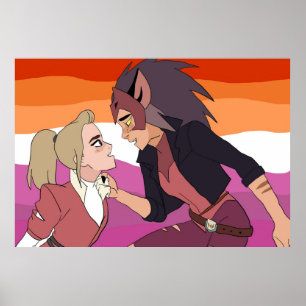 Póster Dibujo de seguimiento digital de SheRa Adora y Cat