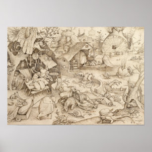 Póster Dibujo de Sloth Pieter Bruegel