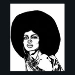 Póster Dibujo de tinta de pelo afro de mujer negra hermos<br><div class="desc">Dibujo de tinta de pelo afro de mujer negra hermosa</div>
