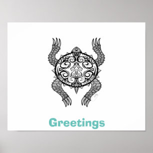 Póster Dibujo de tortuga