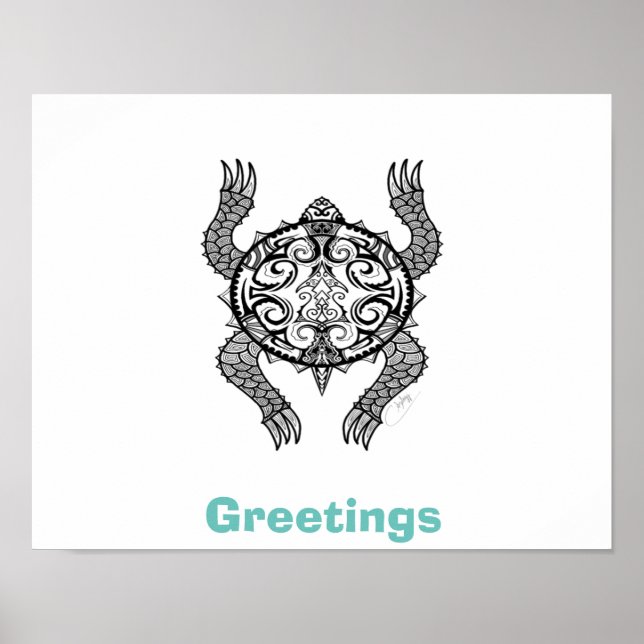 Póster Dibujo de tortuga (Frente)