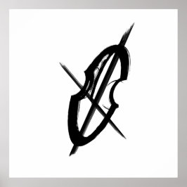 Póster Dibujo de un músico de música Black White Cello