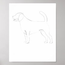 Dibujo de una línea de perro permanente 1