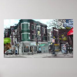 Póster Dibujo del centro de Madison, Wisconsin
