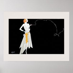 Póster Dibujo del chica de moda de los años 20