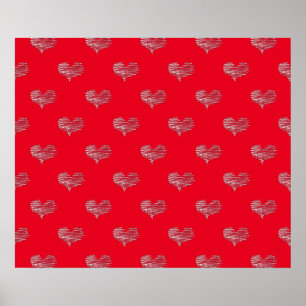 Póster Dibujo del corazón blanco El día de San Valentín a