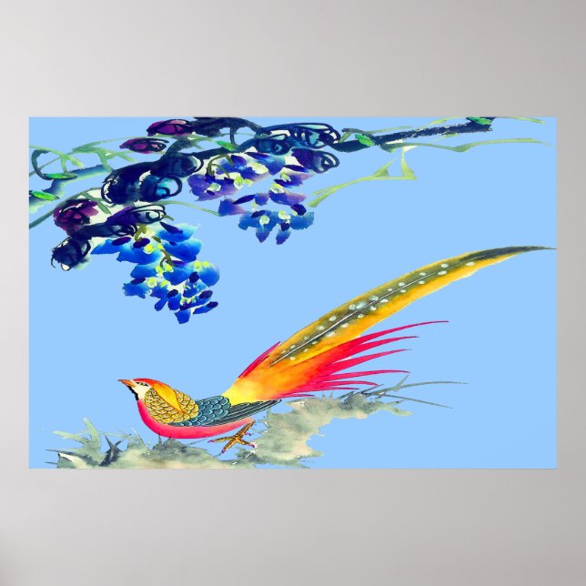 Póster Dibujo del poster permanente de faisán 3 (Frente)