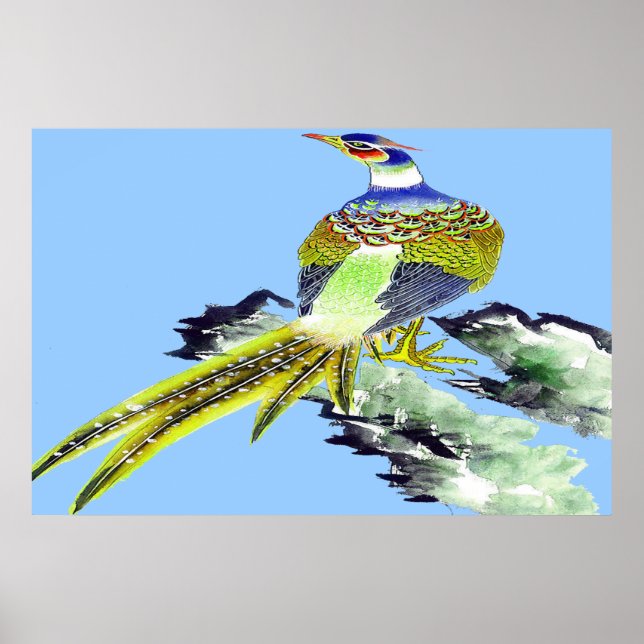 Póster Dibujo del poster permanente de faisán 5 (Frente)