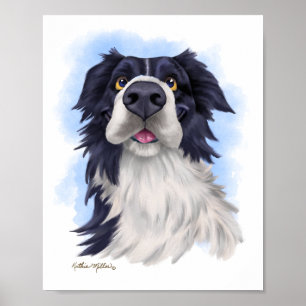 Póster Dibujo divertido de Border Collie
