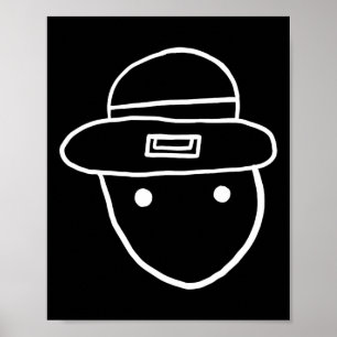 Póster Dibujo divertido de duende aficionado meme irlandé