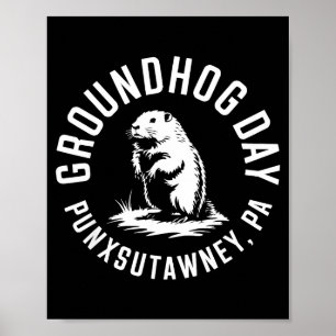 Póster Dibujo divertido de la sombra del Día de la Marmot