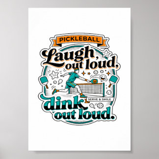 Póster Dibujo Divertido de Pickleball Haz Reír a Carcajad