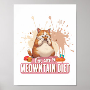 Póster Dibujo divertido de un gato con un chiste sobre co
