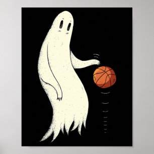 Póster Dibujo Divertido y Genial de un Fantasma Driblando