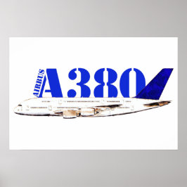 Póster Dibujo en acuarela del avión Airbus A380