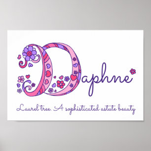 Póster Dibujo en monograma Daphne chicas nombre poster