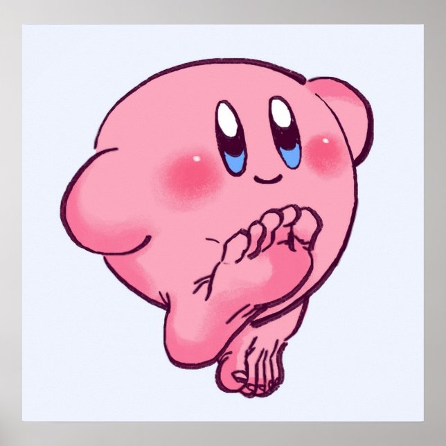 Póster Dibujo ese kirby con un meme de pies Extremadament (Frente)