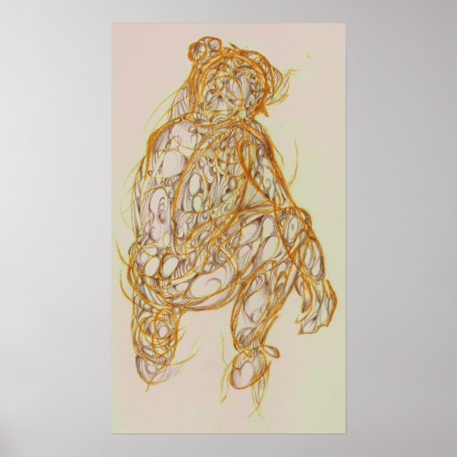 Póster Dibujo gesto femenino (Frente)