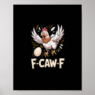 Póster Dibujo Gracioso de Gallina F Caw F con Estilo Crea