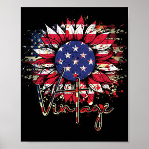 Póster Dibujo gráfico de la bandera norteamericana del gi