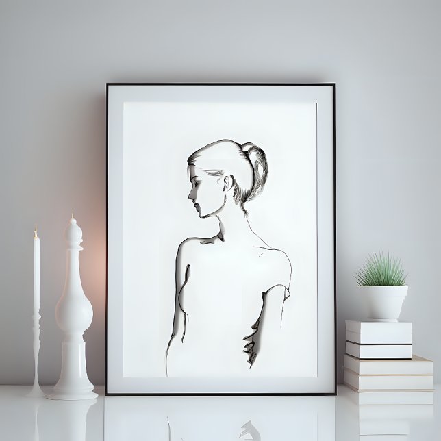 Póster Dibujo gráfico femenino minimalista (Subido por el creador)
