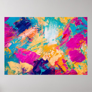 Póster Dibujo manual de pintura al óleo. Resumen de antec