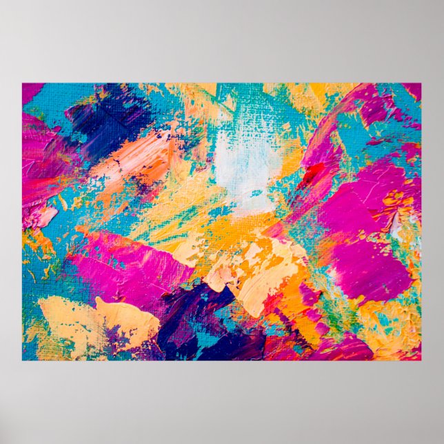 Póster Dibujo manual de pintura al óleo. Resumen de antec (Frente)