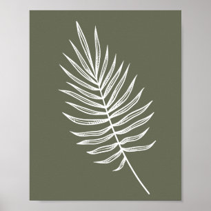 Póster Dibujo minimalista de línea de ferrys en verde oli