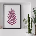 Póster Dibujo Minimalista moderno de helechos en ciruela<br><div class="desc">Bienvenidos a la temporada de otoño con este encantador ilustracion minimalista de helecho en ciruela.</div>