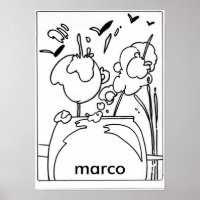 Dibujo original con signo de estilo Peter Max