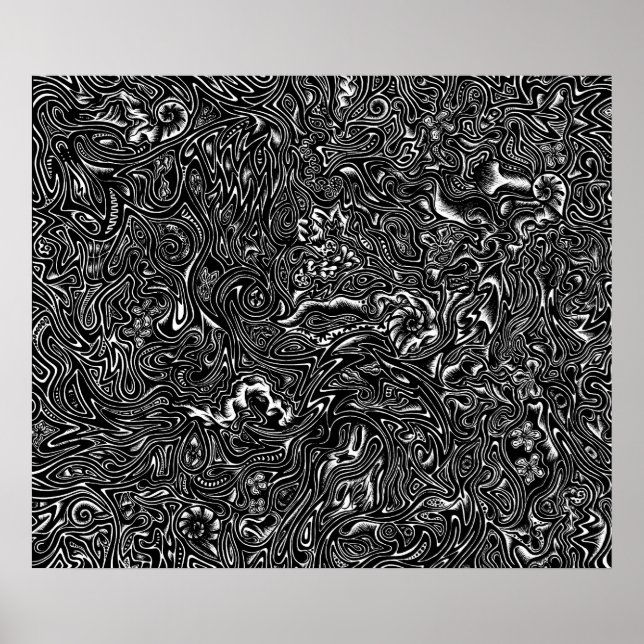 Póster Dibujo original de "Black Doodle" Bella Artes (Frente)
