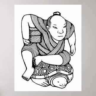 Póster Dibujo original de Netsuke