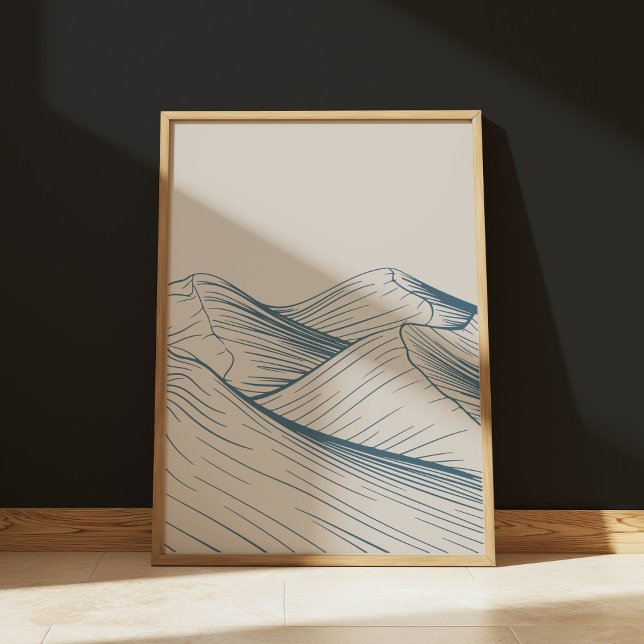 Póster Dibujo paisajístico de la línea del desierto minim (Subido por el creador)