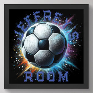 Póster Dibujo Pastel Balón de Fútbol Poder Personalizar