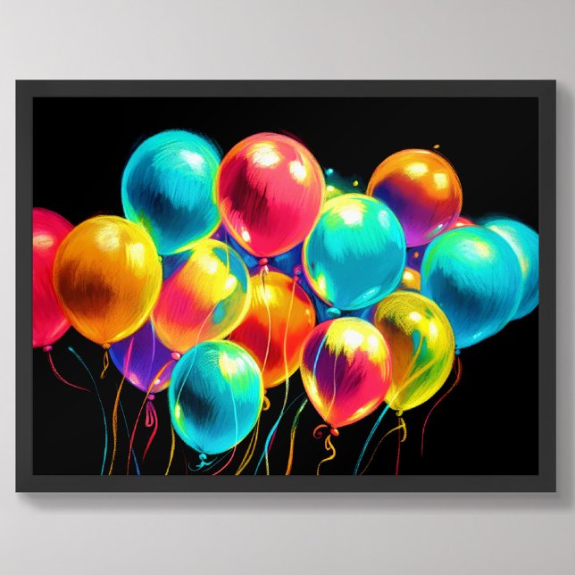 Póster Dibujo pastel Colorido y alegre Bouquet de globos (Subido por el creador)