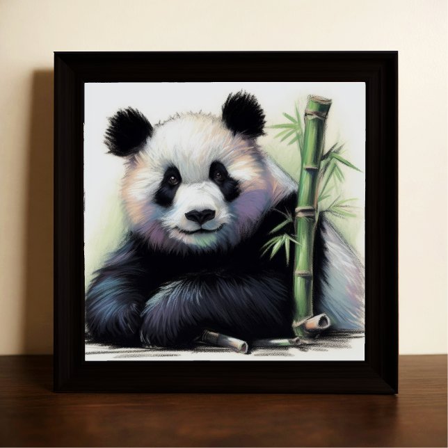 Póster Dibujo Pastel de Bambú de oso Panda (Subido por el creador)