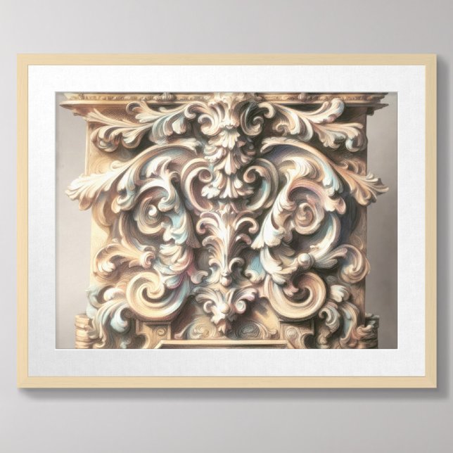 Póster Dibujo pastel de la piedra orgánica de la arquitec (Subido por el creador)