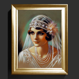 Póster Dibujo Pastel de Novia de los años 20