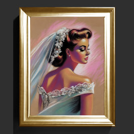 Póster Dibujo Pastel de Novia de los años 50