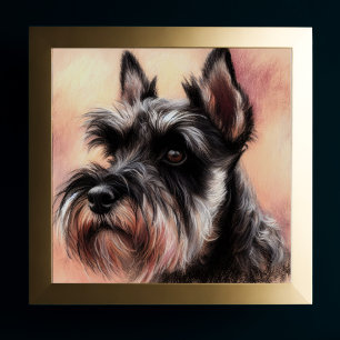 Póster Dibujo pastel de un perro Schnauzer