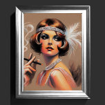 Póster Dibujo Pastel del Chica de Flapper II de 1920<br><div class="desc">Dibujo Pastel de 1920 Tabaquismo Chica Flapper II La relación de aspecto es de 3:4</div>