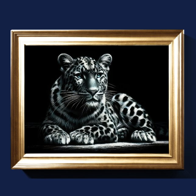 Póster Dibujo Pastel duro Leopardo de nieve II (Subido por el creador)