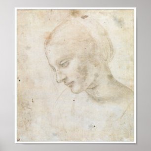 Póster Dibujo preliminar para el "Litta Madonna "